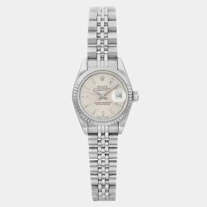 Rolex Silver Stainless Steel Datejust 69174 Automatic Women's Wristwatch 26 mm