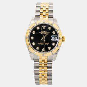 Rolex Datejust 178313  Black Dial 18K Yellow Gold Stainless Steel Automatic Women's Wristwatch 31 mm