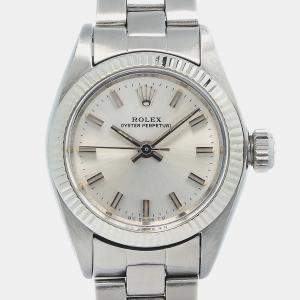 Rolex Silver Stainless Steel Oyster Perpetual 6719  Automatic Women's Wristwatch 26mm