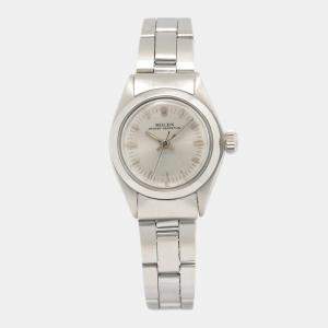 Rolex Oyster Perpetual 6718 Automatic Silver Stainless Steel Women's Wristwatch 24mm