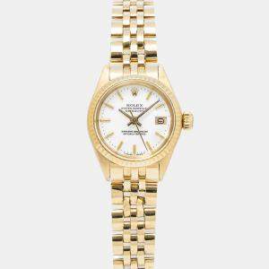 Rolex Datejust 6917 Automatic White 18K Yellow Gold Women's Wristwatch 26mm