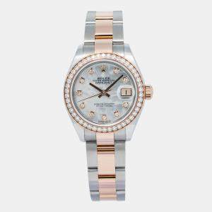 Rolex Datejust 279381RBR Automatic White 18K Rose Gold MOP Women's Wristwatch 28mm
