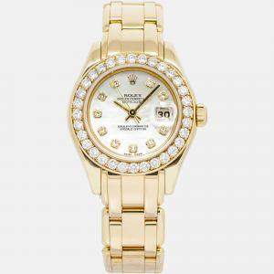 Rolex Pearlmaster Datejust 69298 Automatic 18K Yellow Gold Women's Wristwatch 29 mm