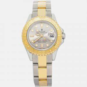 Rolex Silver Yacht-Master 169623 Automatic 18k Yellow Gold Stainless Steel Women's Wristwatch 29 mm