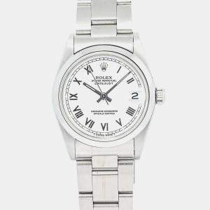 Rolex White Stainless Steel Datejust 68240 Automatic Women's Wristwatch 31 mm