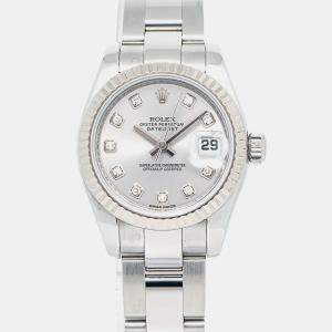 Rolex Datejust 179174 Automatic Silver Diamond Stainless Steel Women's Wristwatch 27 mm