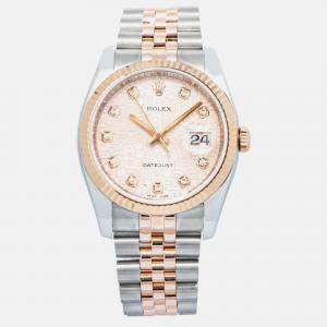Rolex Datejust 116231 Automatic Pink 18K Rose Gold Diamonds Women's Wristwatch 36 mm