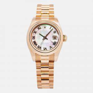 Rolex Datejust 179165 Automatic MOP 18k Rose Gold Women's Wristwatch 26 mm