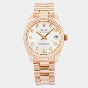 Rolex Datejust 178275 Automatic SIlver 18k Rose Gold DIamond Women's Wristwatch 31 mm
