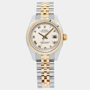 Rolex Datejust 179173 Automatic Cream 18K Yellow Gold Women's Wristwatch 26 mm