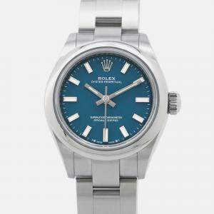 Rolex Oyster Perpetual 276200 Automatic Blue Stainless Steel Women's Wristwatch 28 mm