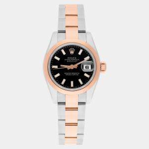 Pre Owned Rolex Datejust 179161 Automatic Stainless Steel 18K Rose Gold Women's Wristwatch 26 mm