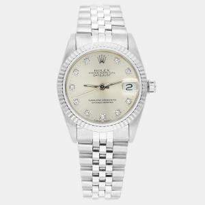 Rolex Datejust 68274 Automatic Silver Diamond Stainless Steel Women's Wristwatch 31 mm