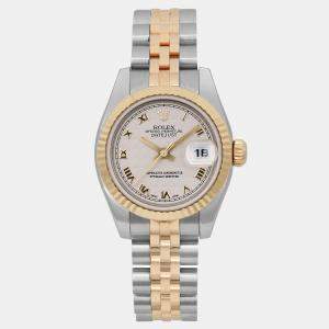 Pre Owned Rolex Datejust 179173 Automatic Ivory Dial 18K Yellow Gold Stainless Steel Women's Wristwatch 26 mm