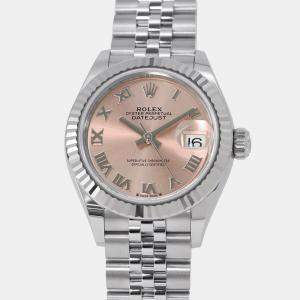 Pre Owned Rolex Datejust  279174 Automatic Pink 18k White Gold Stainless Steel Women's Wristwatch 28 mm