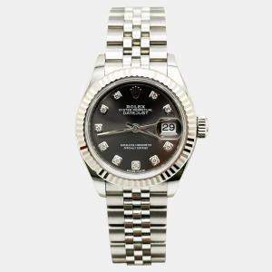 Pre Owned Rolex Datejust 279174 Automatic SIlver  18k White Gold Diamond Stainless Steel Women's Wristwatch 28 mm