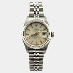 Pre Owned Rolex Datejust 79173 Automatic Champagne Stainless Steel Women's Wristwatch 26 mm