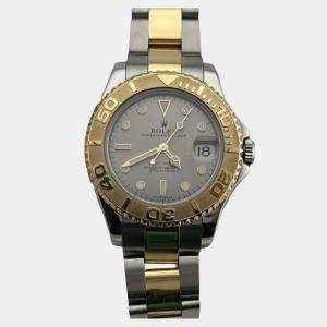 Pre Owned Rolex Yacht-Master Midsize 168623 Automatic Silver 18K Yellow Gold & Stainless Steel Women's Wristwatch 35mm