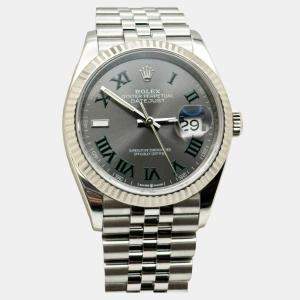 Pre Owned Rolex Datejust 126234 Automatic Slate Stainless Steel Women's Wristwatch 36 mm