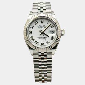 Pre Owned Rolex Datejust 279174 Automatic White Stainless Steel Women's Wristwatch 28 mm