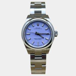 Pre Owned Rolex Oyster Perpetual 276200 Automatic Lavender Stainless Steel Women's Wristwatch 28 mm