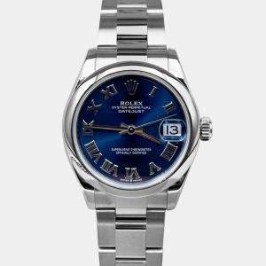 Pre Owned Rolex Datejust 278240 Automatic Blue Stainless Steel Women's Wristwatch 31 mm