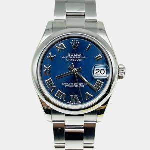 Pre Owned Rolex Datejust 278240 Automatic Blue Stainless Steel Women's Wristwatch 31 mm