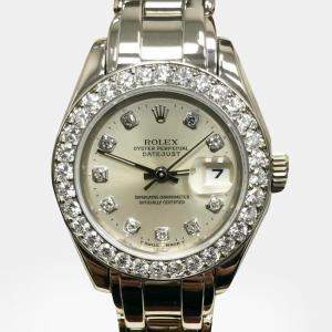 Pre Owned Rolex Pearlmaster 69299 Automatic Diamond Dial 18K White Gold Women's Wristwatch 29 mm