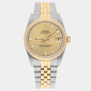 Pre Owned Rolex Datejust 68273 Automatic Gold Stainless Steel & 18k Yellow Gold Women's Watch 31 mm