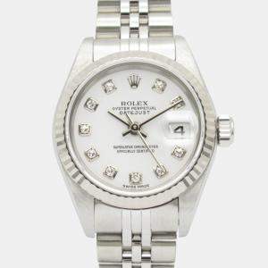 Pre Owned Rolex Datejust 79174G Automatic White 18k White Gold Stainless Steel Women's Wristwatch 26 mm
