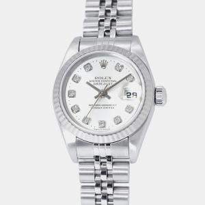 Pre Owned Rolex Datejust 79174G Automatic Silver 18k White Gold Stainless Steel Women’s Wristwatch 26 mm