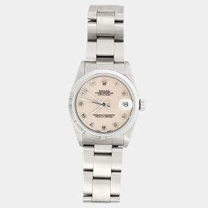 Pre Owned Rolex Datejust 68240 Automatic Cream Stainless Steel Women's Wristwatch 31 mm