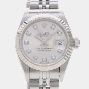 Pre Owned Rolex Datejust 79174 Automatic Stainless Steel 18k White Gold Women's Wristwatch 26 mm