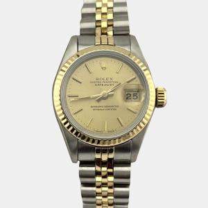Pre Owned Rolex Datejust 69173 Automatic Champagne Dial 18K Yellow Gold Stainless Steel Women's Wristwatch 26 mm