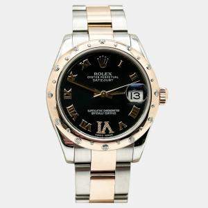 Pre Owned Rolex Datejust 178341 Automatic Stainless Steel 18K Rose Gold Diamond Women's Wristwatch 31 mm