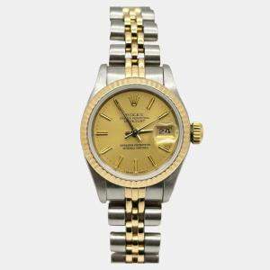 Pre Owned Rolex Datejust 69173 Automatic Champagne Dial 18k Yellow Gold Stainless Steel Women's Wristwatch 26 mm