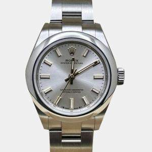Pre Owned Rolex Oyster Perpetual 276200 Automatic Silver Stainless Steel Women's Wristwatch 28 mm