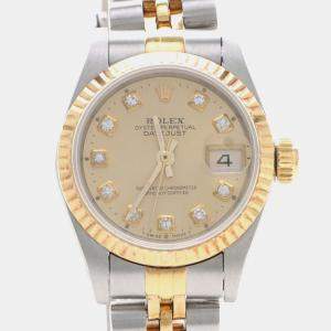 Pre Owned Rolex Datejust 69173 Gold 18K Yellow Gold, Stainless Steel, Diamond Automatic Women's Watches 26mm