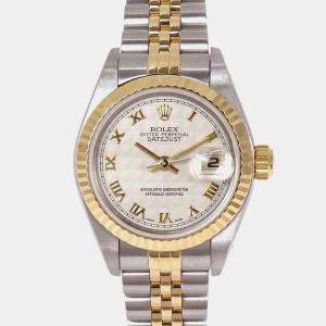 مملوكة مسبقًا Rolex Lady Datejust 79173 Off-white 18K Yellow Gold, Stainless Steel Automatic Women's Wristwatch 26 mm