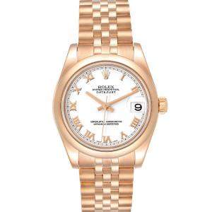 Rolex White 18K Rose Gold President 178245 Women's Wristwatch 31 MM