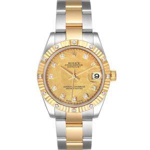 Rolex Champagne Diamonds 18K Yellow Gold And Stainless Steel Datejust 178313 Automatic Women's Wristwatch 31 MM