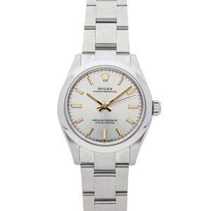 Pre Owned Rolex Silver Stainless Steel Oyster Perpetual 277200 Automatic Men's Wristwatch 31 MM