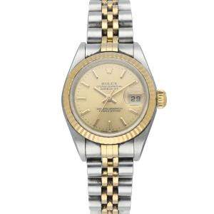 Rolex Champagne 18k Yellow Gold And Stainless Steel Datejust 79173 Women's Wristwatch 26 MM