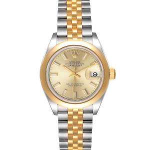 Rolex Champagne 18K Yellow Gold And Stainless Steel Datejust 279163 Women's Wristwatch 28 MM