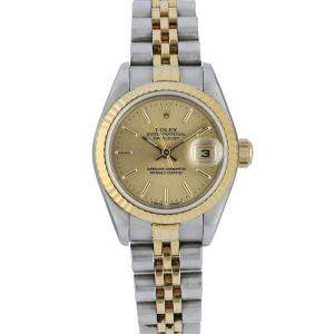 Rolex Champagne 18K Yellow Gold And Stainless Steel Datejust 79173 Women's Wristwatch 26 MM