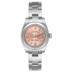 Rolex Salmon Stainless Steel Oyster Perpetual 176200 Women's Wristwatch 26 MM