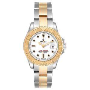 Rolex White 18K Yellow Gold And Stainless Steel Yachtmaster 169623 Women's Wristwatch 29 MM