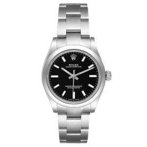 Rolex Black Stainless Steel Oyster Perpetual Automatic 277200 Women's Wristwatch 31 MM