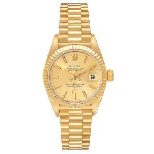 Rolex Champagne 18K Yellow Gold President Datejust 69178 Women's Wristwatch 26 MM