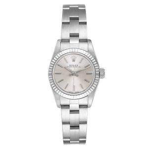 Rolex Silver Stainless Steel Oyster Perpetual 67194 Women's Wristwatch 24 MM